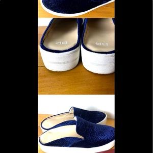 BP Blue Velvet Platform Mules